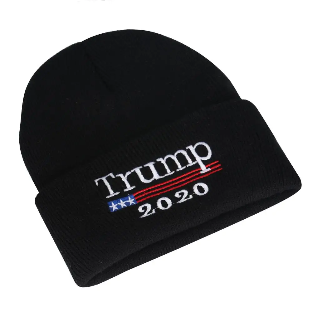 Skuilles Trump акриловая вязаная Лыжная шапка для мужчин и женщин, хип-хоп вязаная зимняя шапка с черепом, брендовая Балаклава - Цвет: Black