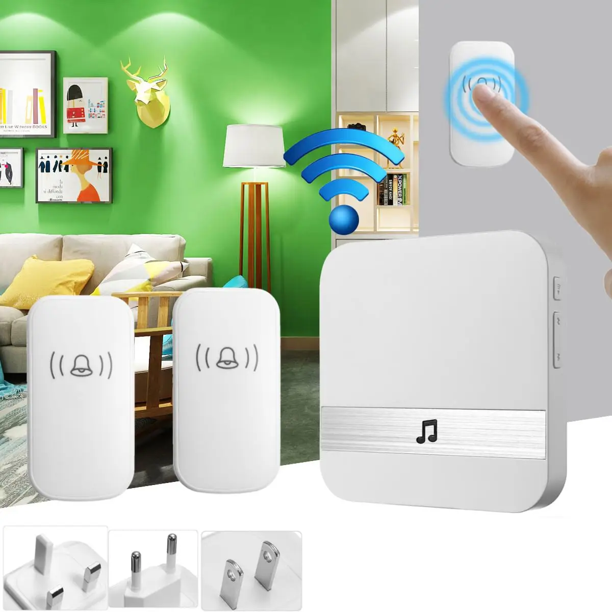 433MHz 무선 Wifi 스마트 비주얼 액세서리 비디오 초인종 차임 음악 수신기 홈 보안 실내 인터콤 초인종