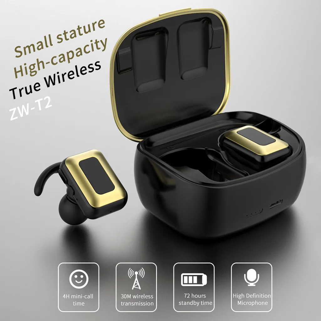Hands-free Вызов Игры программное обеспечение умное отключение ZW-T2 GoldEarbud TWS Mini True BT 5,0 стерео наушники бас-вкладыши гарнитура