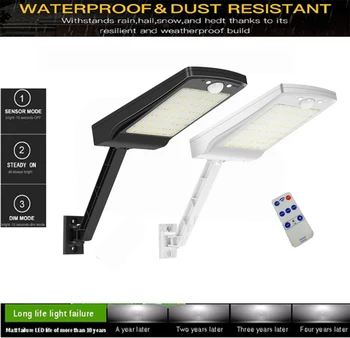 

Garden Solar led Light outdoor Powered Pendant 3 Mode Waterproof Bracket Street light rard PIR Motion Sensor Lamp#