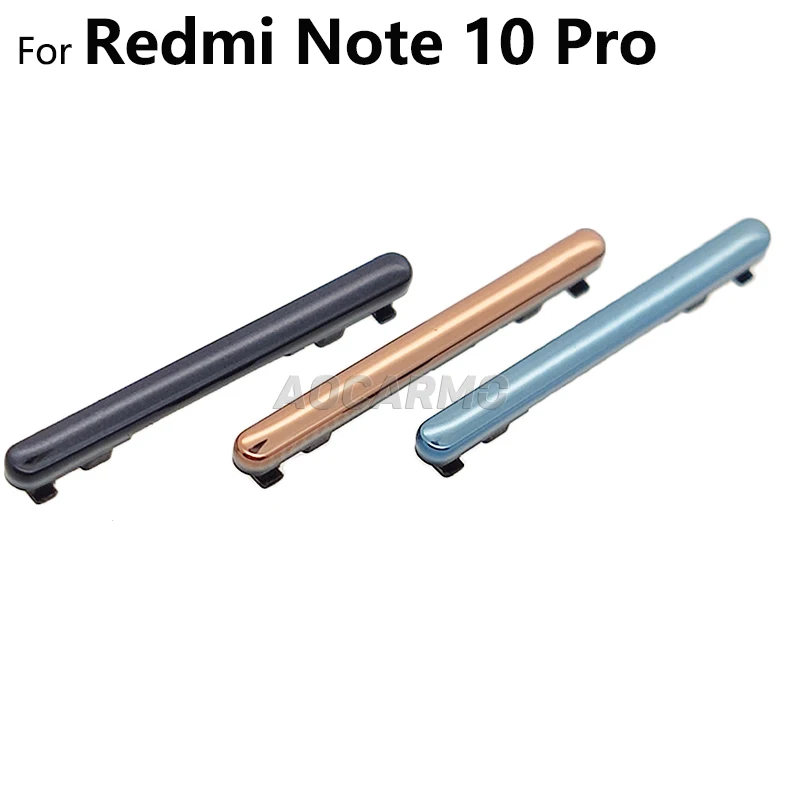 For Xiaomi Redmi Note 10 / Note10 Pro Power On Off Button + Volume Up Down Buttons Side Switch Key Replacement Part phone switch key power volume control button