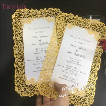 

12x17cm 20pcs laser cutting Flower Lace delicate paper RSVP invitation card wedding table menu card with customized text card