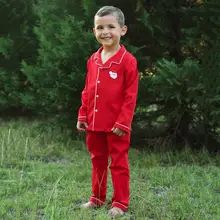 Рождественский наряд, одежда для маленьких мальчиков, рождественские пижамы с Санта-Клаусом, комплекты ночного белья, хлопковая одежда с длинными рукавами, roupa infantil