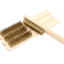 Durable Tools Wire Brush Industrial Grinding Cleaning Polishing Long Practical Rust Removal Wooden Handle Multipurpose 6x16 Row