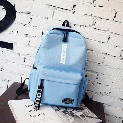 Blue Школьный рюкзак mochilas escolares холщовый большой емкости для студентов средней школы дикий маленький необычный Рюкзак Школьная Сумка - Цвет: Blue