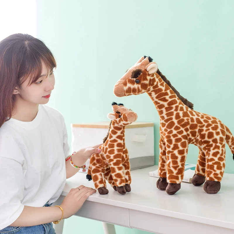 cute lifelike giraffe plush Toy Stuffed soft giraffes pillow real life wild animals soft doll