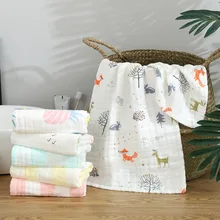 YOOAP, детское полотенце, хлопок, 6 слоев, марля, для новорожденных, с рисунком, полотенце для лица, для рук, для купания, нагрудники, платок, детское полотенце
