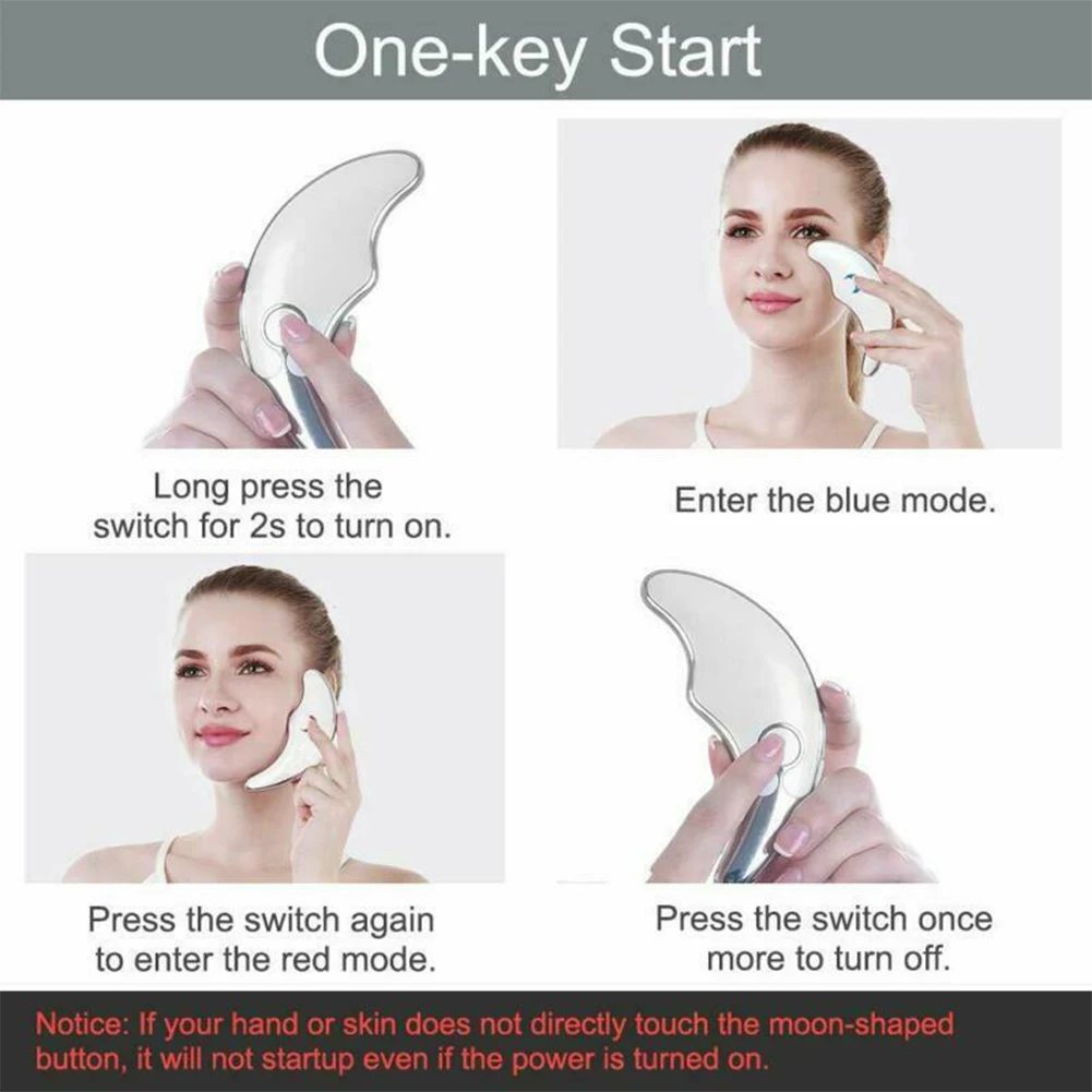 Neck Tool Scraping Lifting Gua Sha Heat Vibration Tightening Face Massager Eyes Anti-aging Mini Anti Wrinkle Back Legs