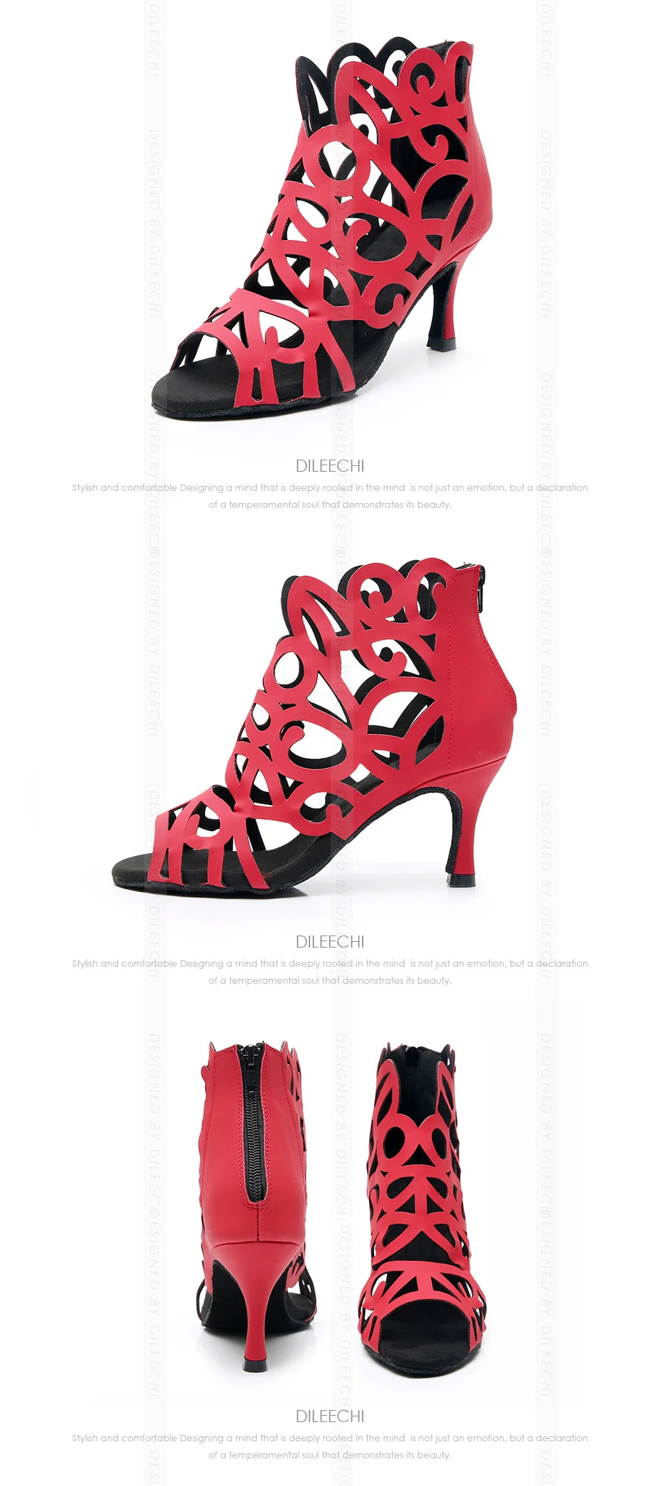 DILEECHI/туфли для латинских танцев; женские туфли для вальса; Обувь для бальных танцев; zapatos de baile latino mujer; красная обувь на каблуке 75 мм