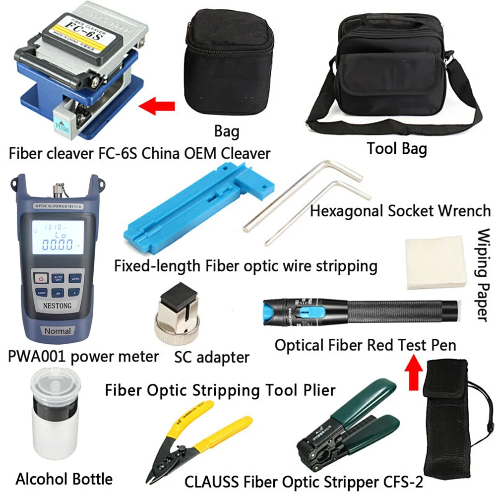 Профессиональный Волоконно-Оптический FTTH Набор инструментов оптическая мощность измерительный комплект Многофункциональный FTTH сборка волоконно-оптический комплект инструментов