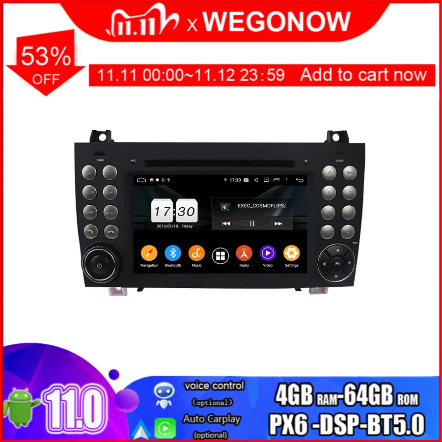 Автомобильный DVD-плеер PX6 DSP Android 11 0 4 Гб 64 Восьмиядерный 2DIN Wifi BT RDS радио GPS карта для