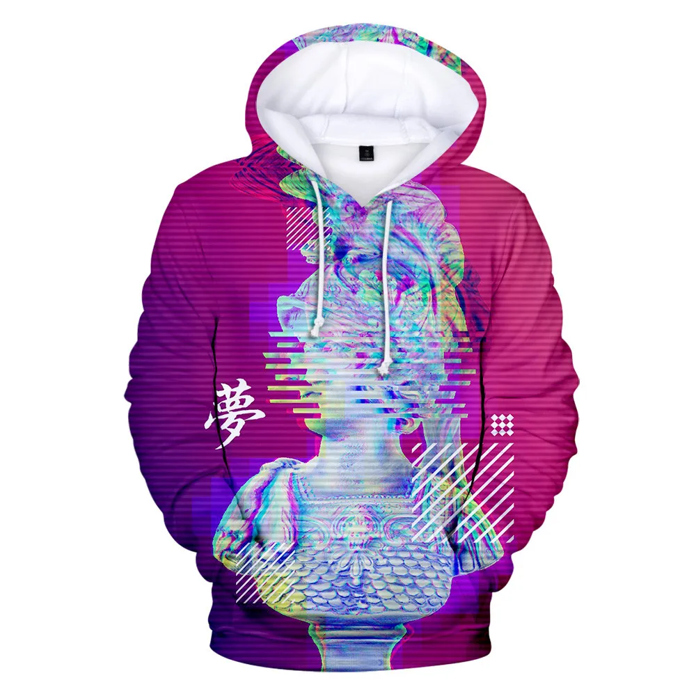 Vaporwave Sunset 3D Толстовка с капюшоном принтом Повседневная хипстерская уличная для