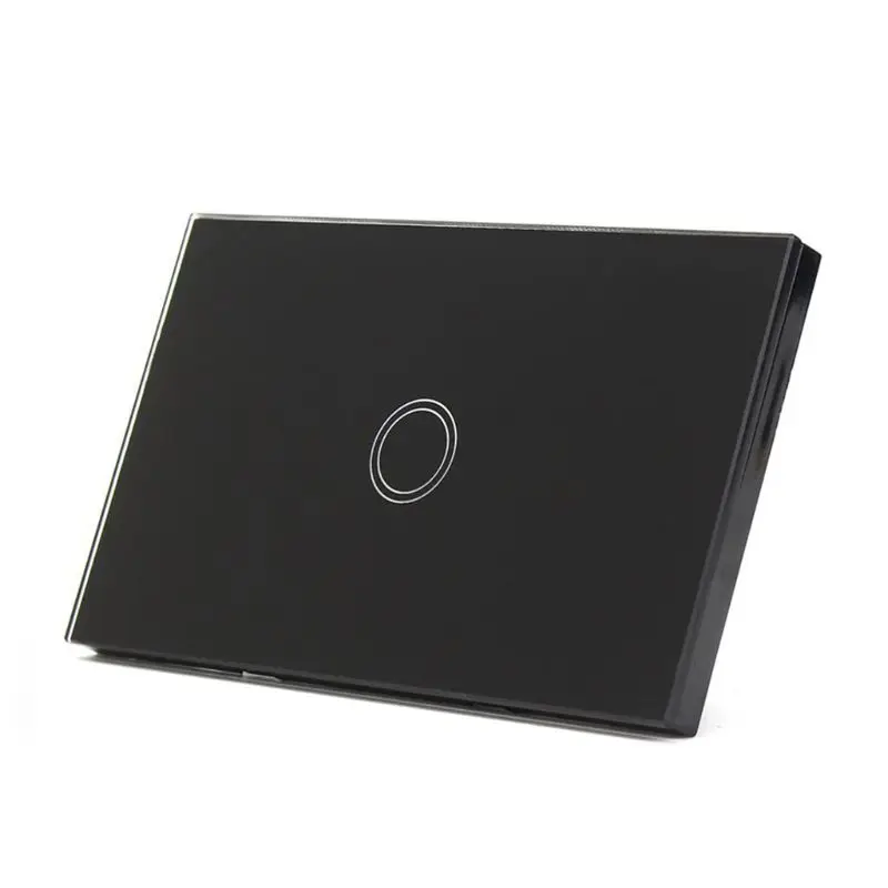 Black 1 button Светодиодный сенсорный выключатель света для лампы нам Стандартный Смарт стеновая панель для дома партии 1/2/3 - Цвет: Black 1 button