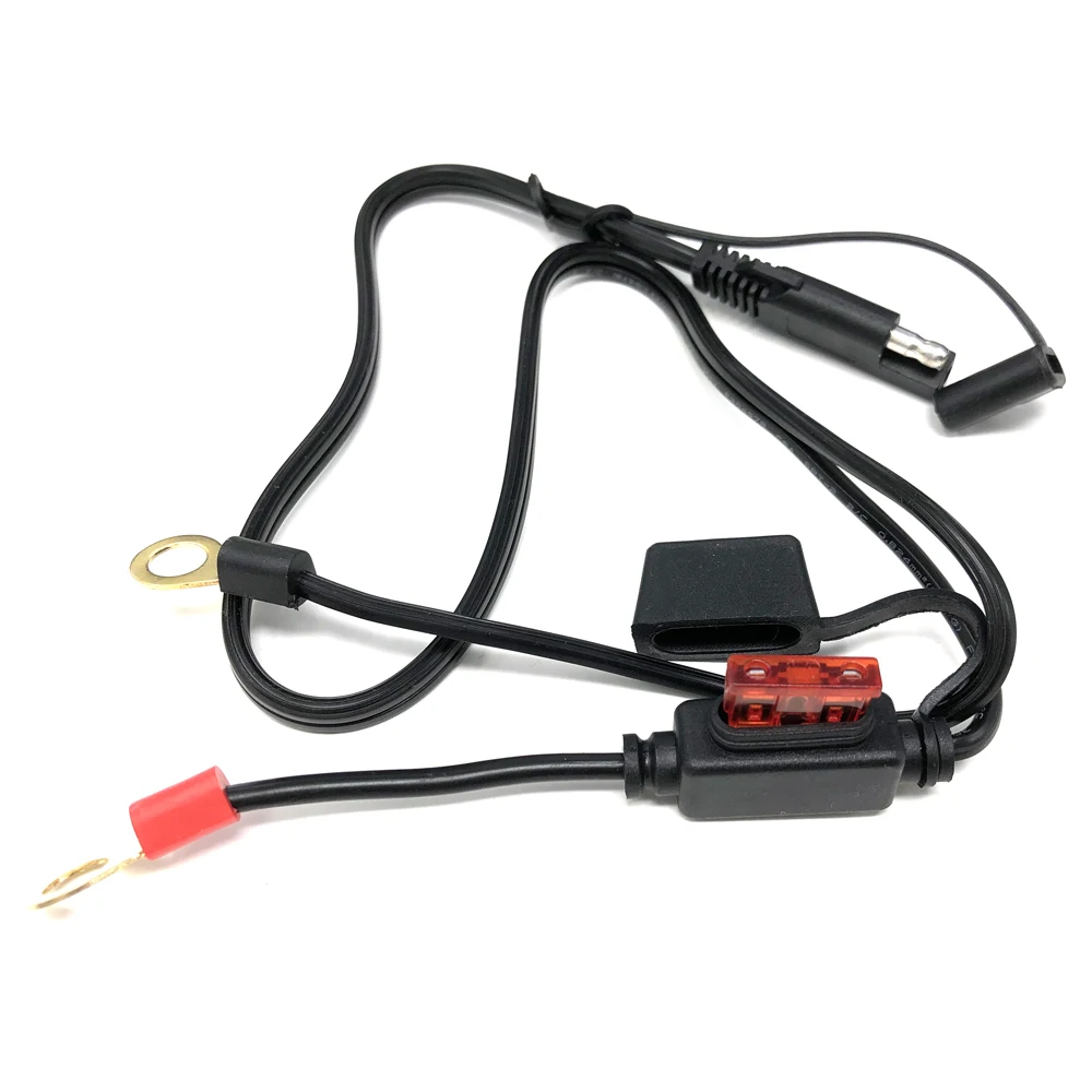 18AWG SAE удлинитель соединительный кабель с кольцевой клеммой зарядное устройство быстрое отключение 10A шнур предохранителя для мотоцикла автомобильный трактор