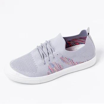 

New Women Sneakers Shoes Woman Striped Sock Sneakers Women Vulcanized Shoes Spring Lace Up Knitted Causal Flat Zapatillas Mujer