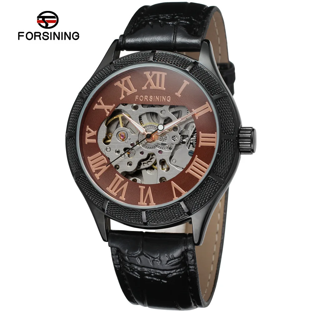

Hot Sales-forsining Fashion Genuine Leather Retro Hollow out Fully Automatic Mechanical Wrist Watch
