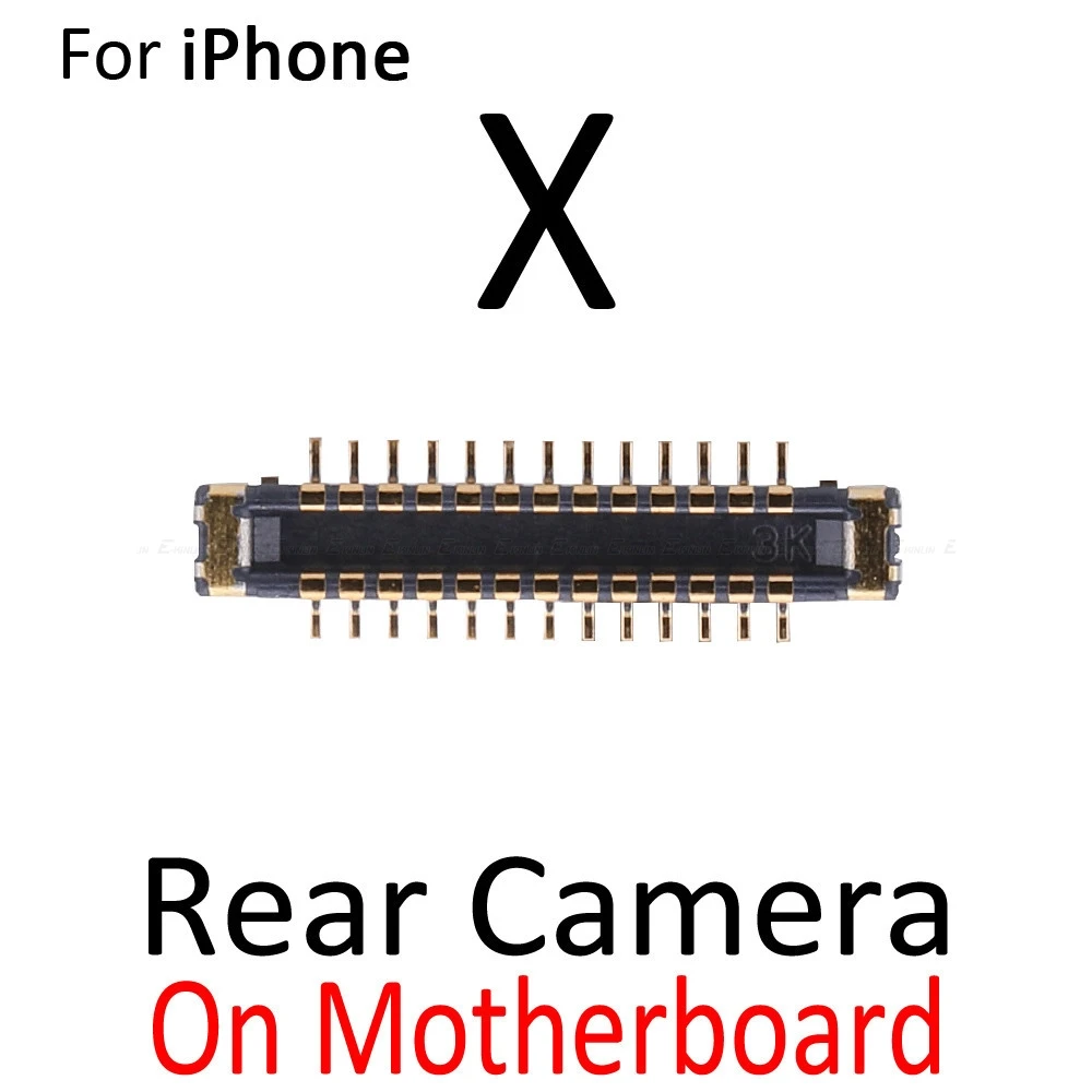 2 шт. разъем FPC для iPhone X XR XS Max задний разъем для камеры порт на материнской плате гибкий кабель для материнской платы - Цвет: Rear On Board X