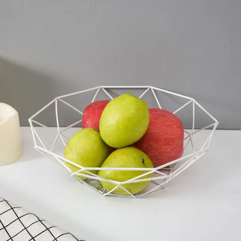 Корзина для фруктов Геометрическая проволока для овощей кухонная корзинка для хранения металлическая чаша