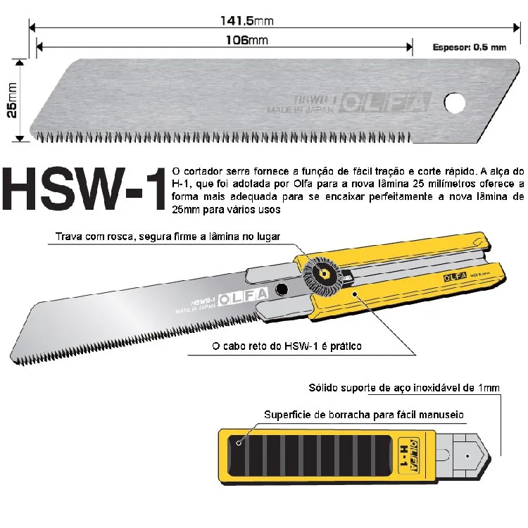 Feito no japão olfa HSWB-1 1b lâmina