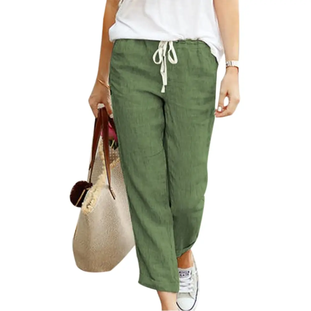 

CALOFE 2019 Autumn Women Harem Pants Causal Trousers Loose Cotton Linen Pants Female Soft Pants Ankle Length Pants Plus Size 3XL