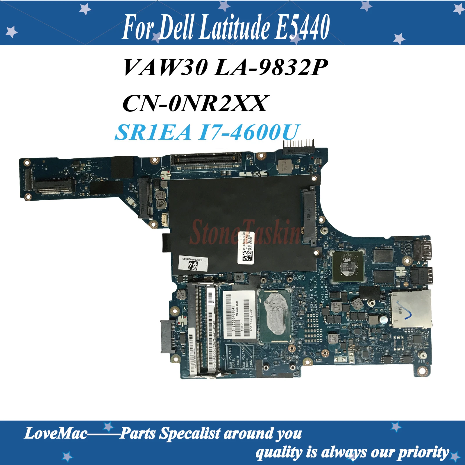 High quality CN-0NR2XX For Dell Latitude E5440 Laptop Motherboard VAW30 LA-9832P SR1EA I7-4600U DDR3L 100% well work | Компьютеры и