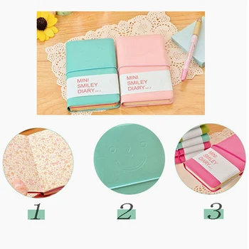 

Creative Stationery Office Learning Supplies Smiling Face Cover Notebook Inside Page Mini Diary Notebooks Color Random