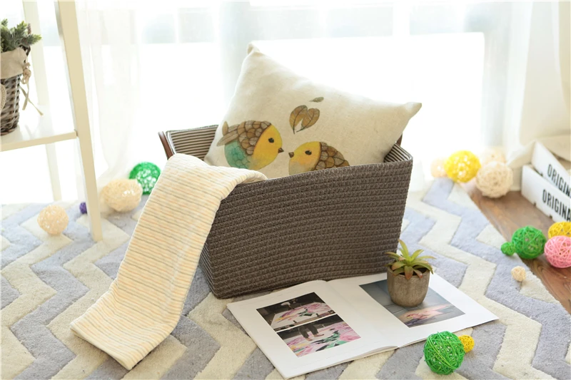 Household weaving laundry basket storage box hamper toy clothing store thickening storage box WF8101014