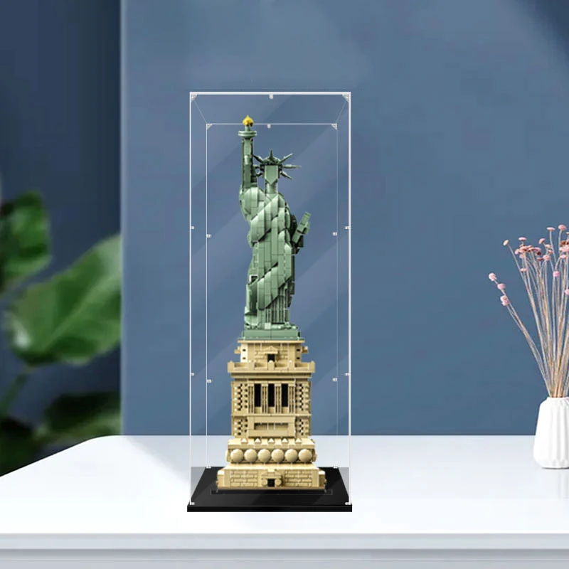 Acrylic Display Box For 21042 Statue of Liberty Dustproof Clear Display Box Showcase Kid‘s Xmas