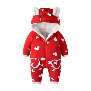 

Baby Girl Clothes Newborn Infant Baby Clothes Cartoon Plus Velvet Thickening Hooded Baby Romper Jumpsuit Playsuit Outfits Z4