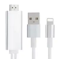 2 дюйма 1 8 Pin 2 м для IPhone к HDMI HD линии HDMI+ USB кабель HDTV AV кабель адаптер для IPhone 6 6S 5S 5 - Цвет: Silver