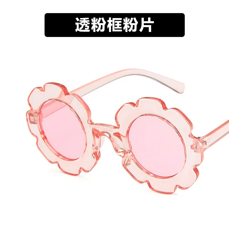 pink Очки детские солнцезащитные очки Круглые Цветочные Gafas Детские UV400 спортивные солнцезащитные очки Gs металлическая оправа UV400 gafas de sol - Lenses Color: pink