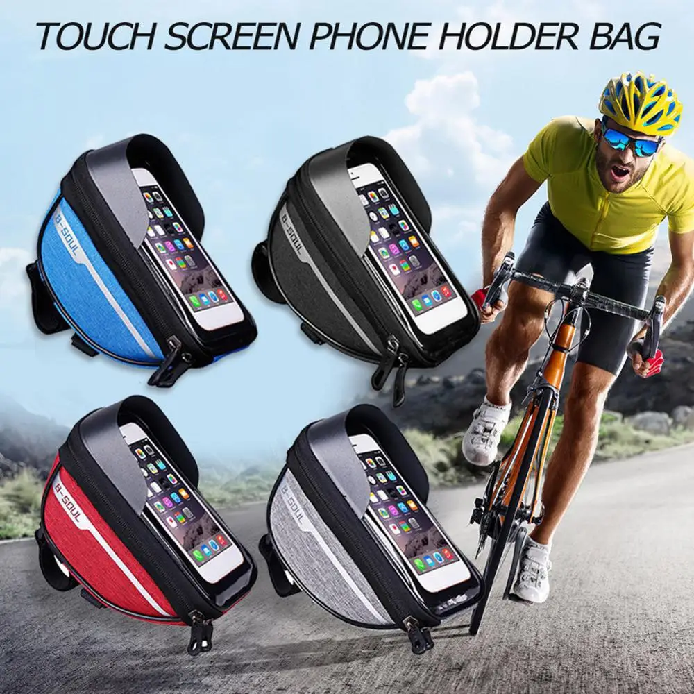 

B-SOUL Cycling Accessories 6.5 Inch Touch Screen Head Tube Handlebar Bag Bike Phone Holder Rainproof Bolsa Para Bicicleta