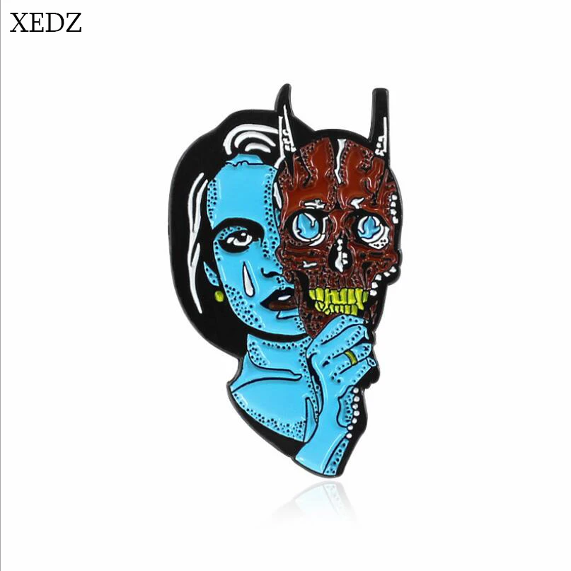 XEDZ Готическая эмалированная брошь с изображением холодной крови синей кожи