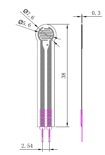 Тонкопленочный датчик давления 1,5 кг 38 мм для реле давления умная беговая Обувь 7,6 мм круглый длинный ножной гибкий датчик давления