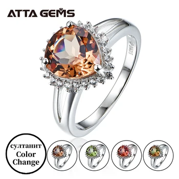 

Diaspore Silver Rings for Women Wedding Silver Jewelrys 3 Carats Created Diaspore Color Change Fine Jewelry