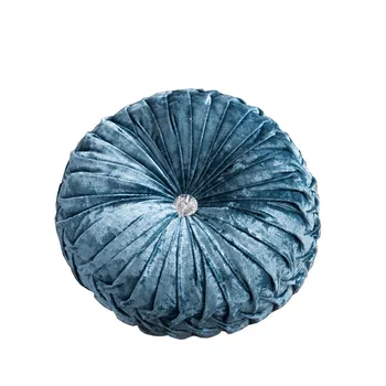 

European Style Velvet Pleated Pumpkin Pillow Round Decorative Sofa Throw Pillow Cushion Sofa Decor Home Textile