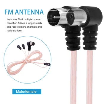 

2020 FM Antenna Female/Male Type Plug Connector Stereo Audio Radio Receiver For Yamaha JVC Sony Sherwood Pioneer Denon Panasonic