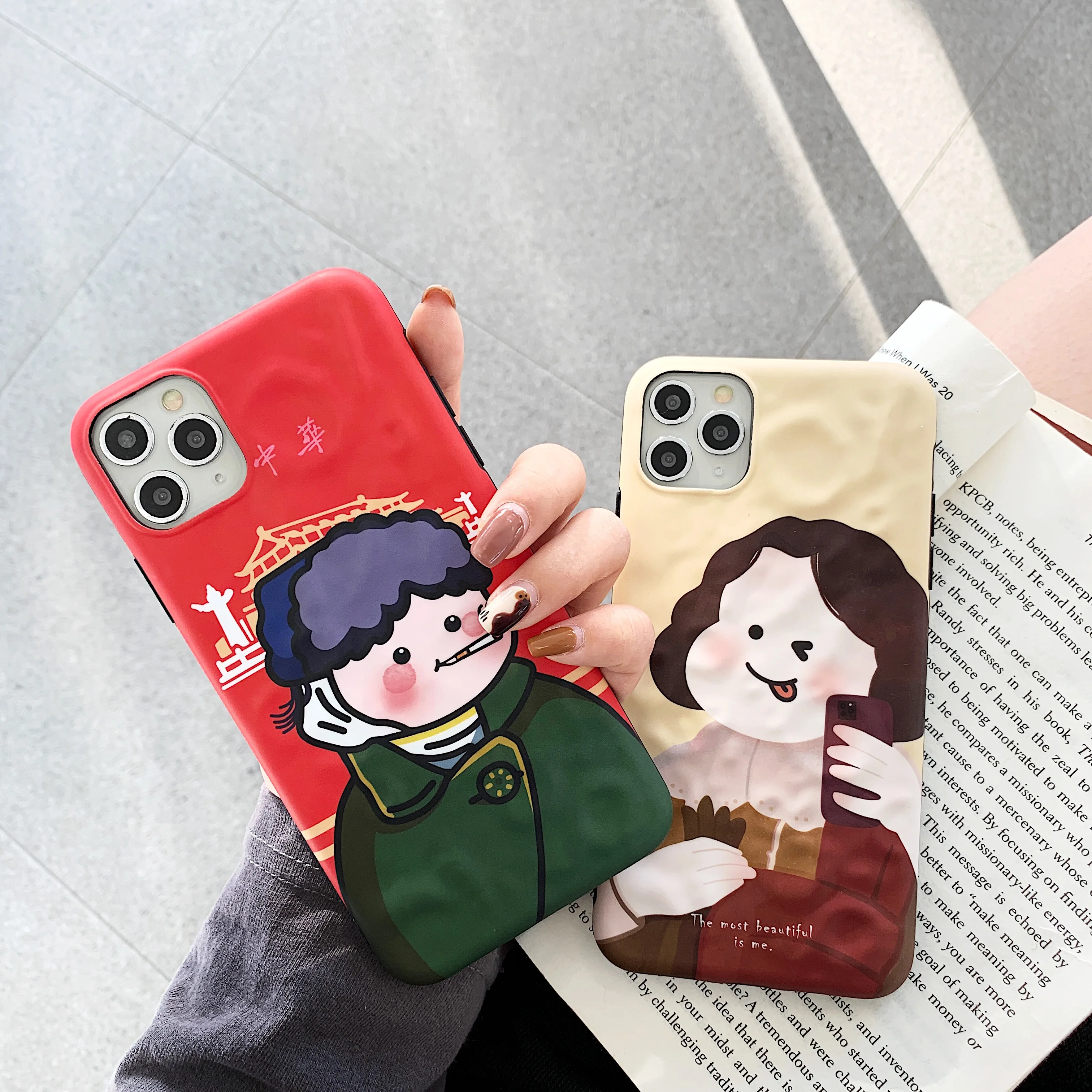 ORYKSZ Oil painting Couples Pattern Phone Case For iphone 11 11Pro Max XS XR 7 8 Plus Soft protective Cover |