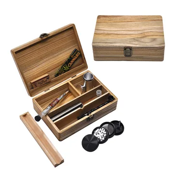 

Tobacco Rolling Wooden Box for Cigarette Making Tool Tobacco Pipe Storage Box Paper Smoking Container Smoking Accessories