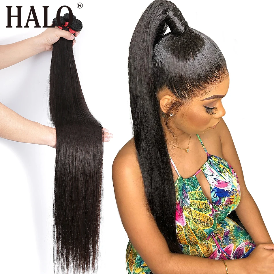 Halo волосы прямые 10-28 30 40 дюймов 3 4 пряди бразильские волосы вплетаемые пряди человеческие волосы длинные волосы remy для наращивания