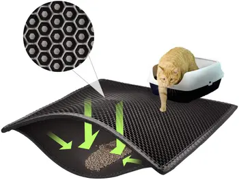

Waterproof Pet Cat Litter Mat Double Layer Litter Cat Bed Pads Trapping Pets Litter Box Mat Pet Product Bed For Cats House Clean