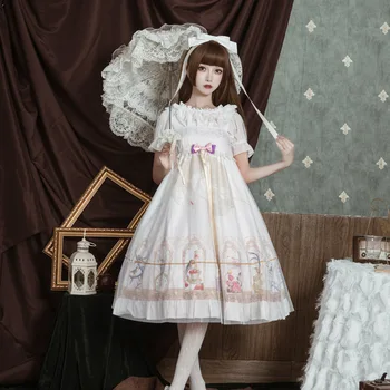 

2020 Summer Cute Lolita Dress Elegant Sweet Girl Midi Vestidos Cosplay Fashion Young Girl Clothes Loose Role Play Uniform Kawaii