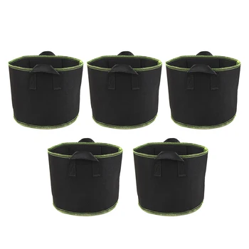 

5 Packs Planting Grow Bags Non-Woven Fabric Pots With Handles Eco Friendly Beauty Planting Bag Tree Bag Growth Seedling Flower