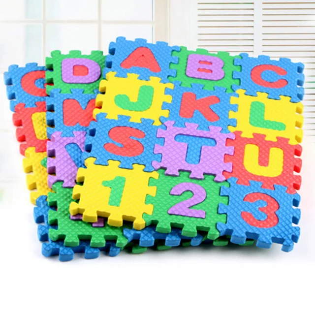 36 pcs Baby Kids Alphabet Numbers Educational  Blocks Infant Child Toy Soft Foam DIY  Jigsaw Carpet Pad Play 2