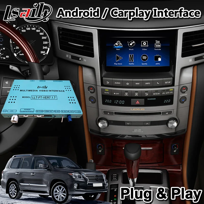 Видео интерфейс Lsailt на Android для 2012 2015 Lexus LX570 с GPS навигацией Youtube Wi Fi поддержкой ADAS и