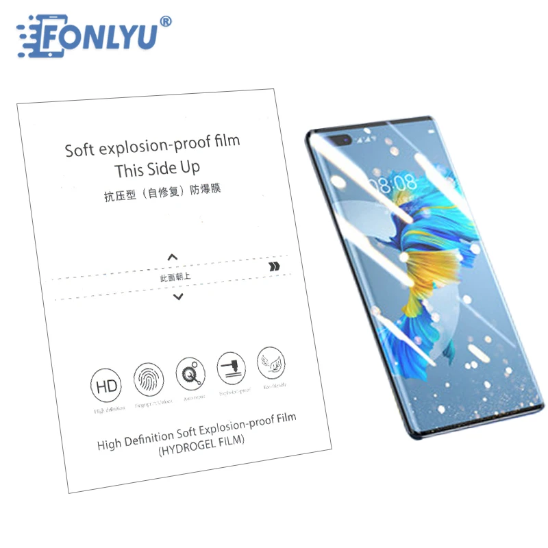 FONLYU 50pcs Soft Film HD 3h Recovery Scratch Proof Repair Hydrogel Film For Cutting Machine Mobile Phone Front Screen Protector