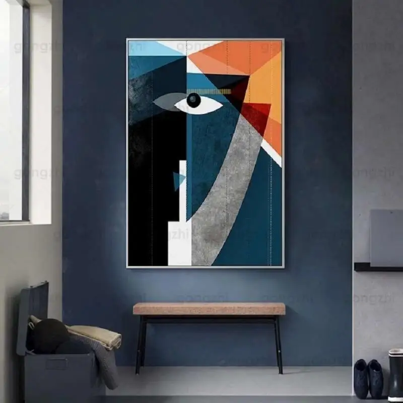 FACE EYES NOSE LIPS COLOURFUL ABSTRACT Canvas Box or Poster Print Wall Art