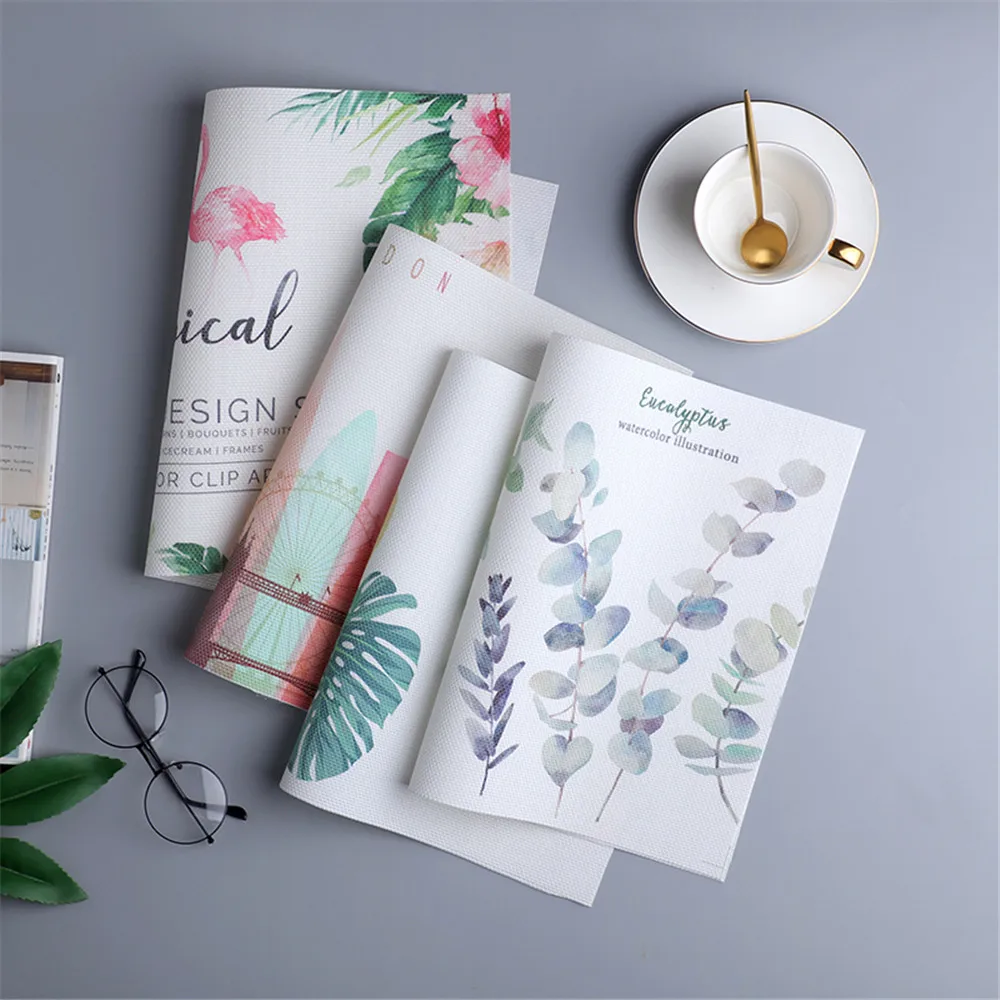 

Creative Placemat For Dining Table Tropical plant print Table Mat Waterproof Non Slip Bowl Pad coffee tea Coaster Home Decor 1PC