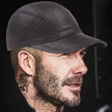 Мужская бейсбольная кепка, Черная кепка, модная зимняя мужская кожаная повседневная кепка, утолщенная шляпа среднего возраста, кепка, мужская кепка#2O14