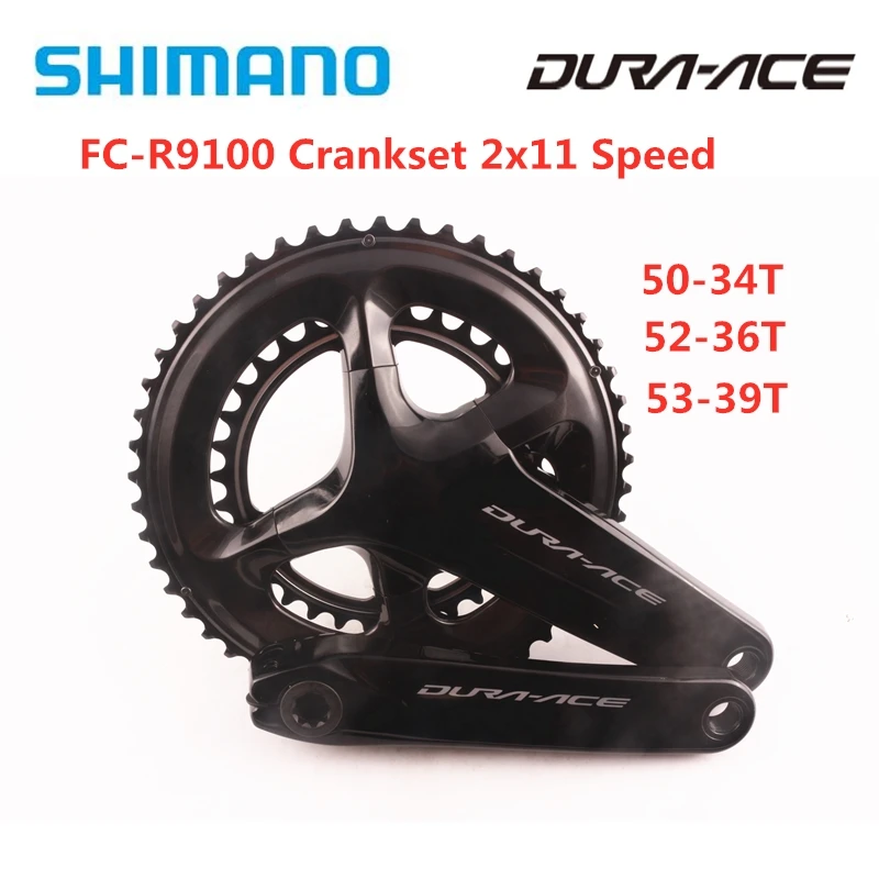 Запчасти для шоссейного велосипеда SHIMANO DURA-ACE FC R9100 Crank 2x11 speed HOLLOWTECH II R9100 50-34T 52-36T 53-39T 170 мм 172,5 мм 22s